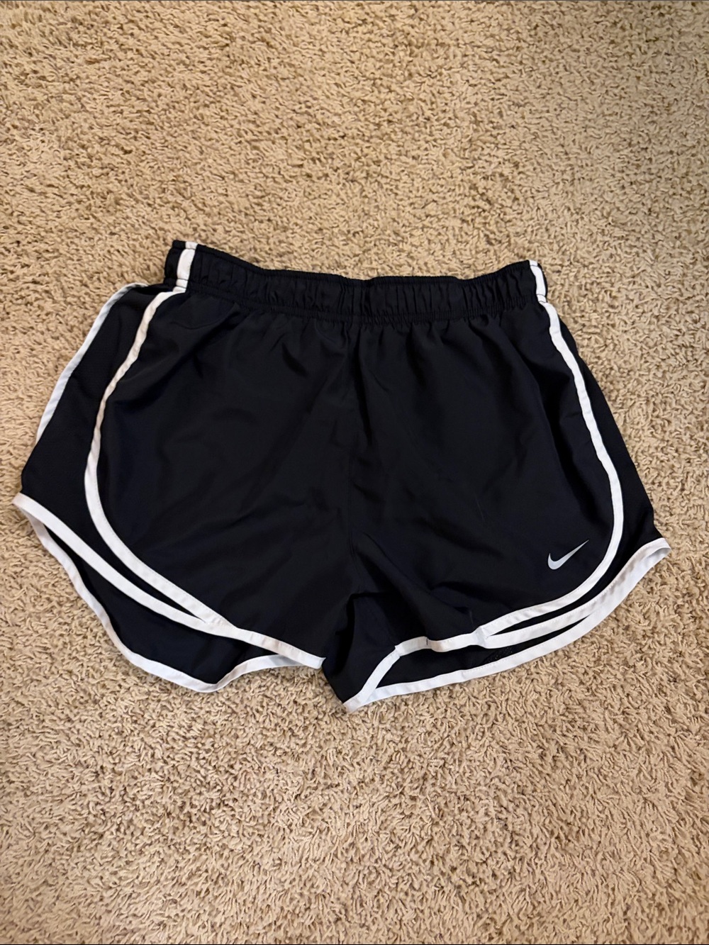 Nike Women's Black Athletic Shorts with White Trim